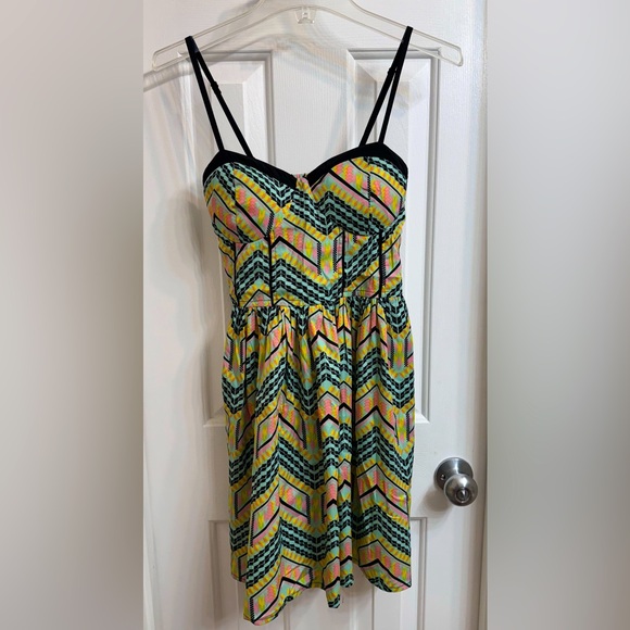 American Rag dress in mint/ black, thin straps - Picture 2 of 16